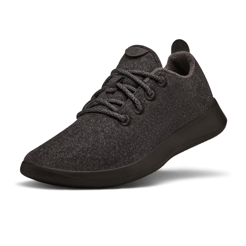 Womens Wool Runner - Natural Black (Black Sole)