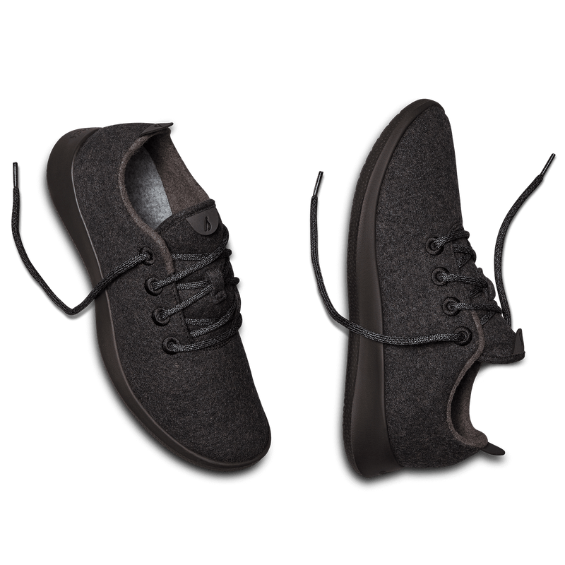Womens Wool Runner - Natural Black (Black Sole)